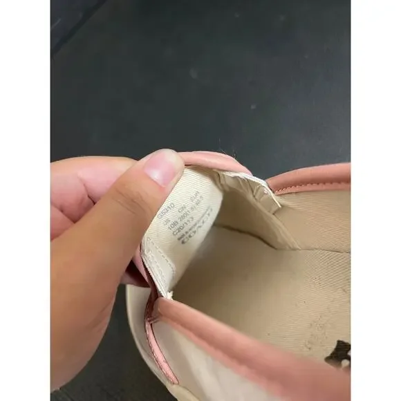 COACH Women's Slip On Sneaker Loafer White Pink Petal Trim Size 10 Leather - Picture 8 of 8